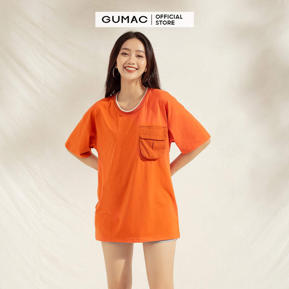 Áo thun nữ túi hộp GUMAC thiết kế basic năng động trẻ trung ATA1151 | BigBuy360 - bigbuy360.vn