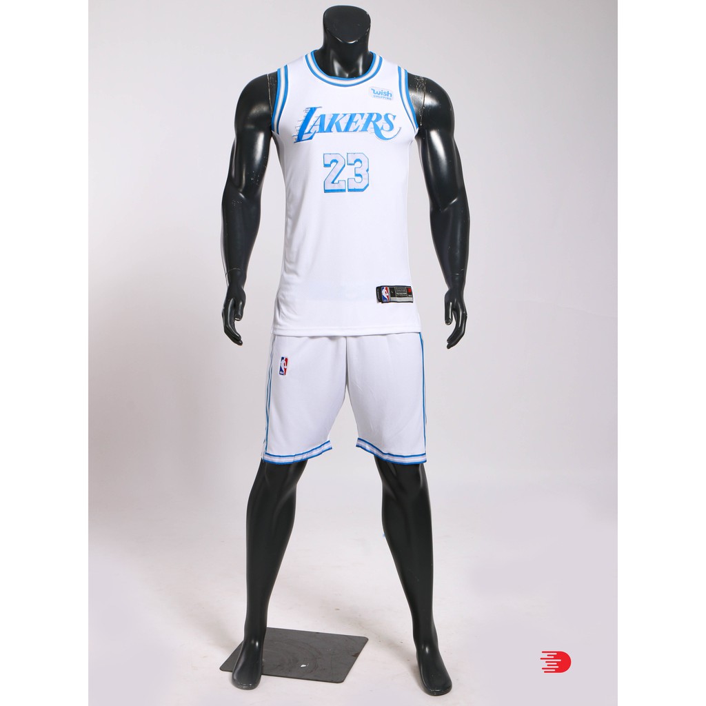 Bộ quần áo bóng rổ NBA Los Angeles Lakers City 2021- THÊU VIỀN TÊN, SỐ
