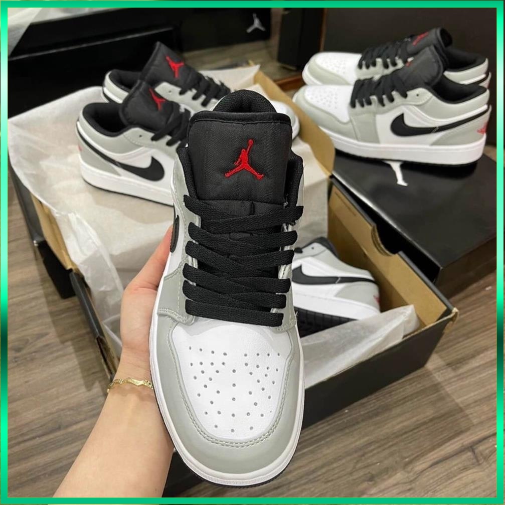 Giày Thể Thao Nam Nữ 𝗝𝗼𝗿𝗱𝗮𝗻 Thấp Cổ Ghi Xám, Giày Sneaker Jordan Cổ Thấp Màu Ghi Xám Full Box