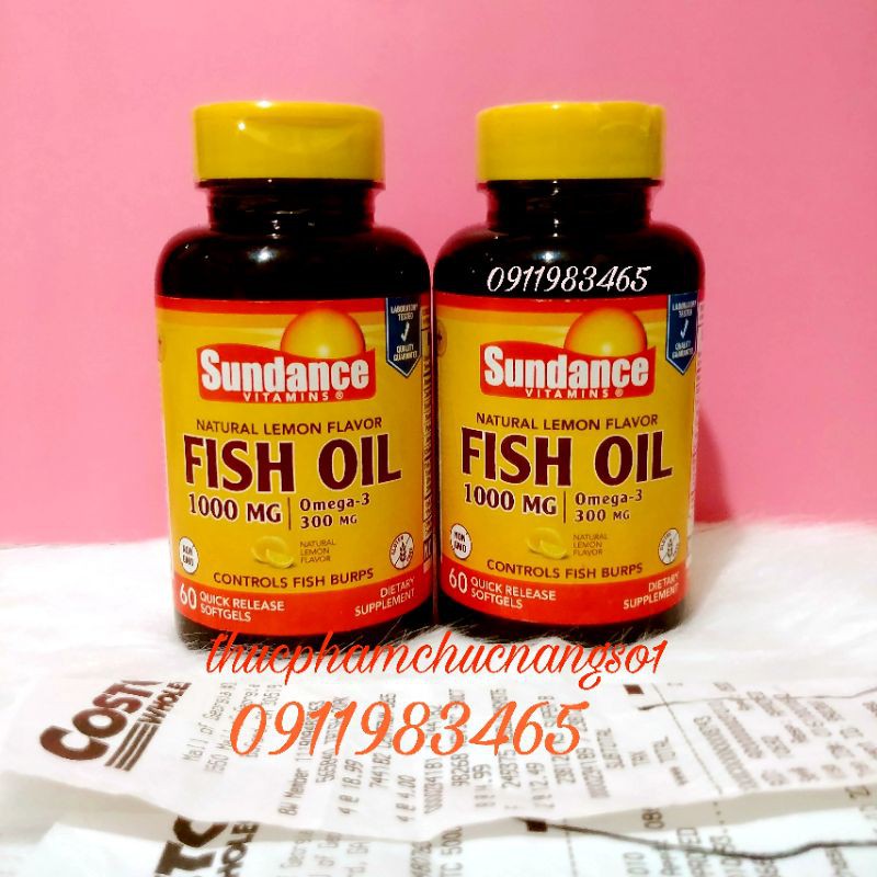 Fish Oil Omega 3 1000mg SunDance 60 Viên Hàng Mỹ Cam Kết Chính Hãng