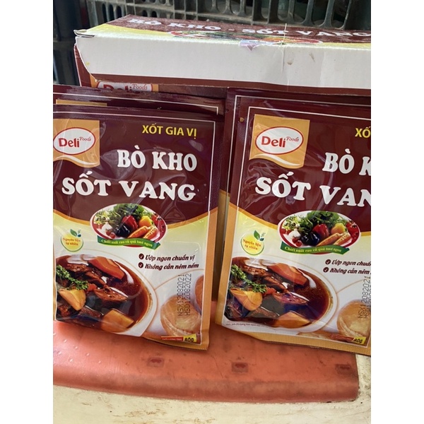 Xốt gia vị bò kho sốt vang Deli foods gói 80g