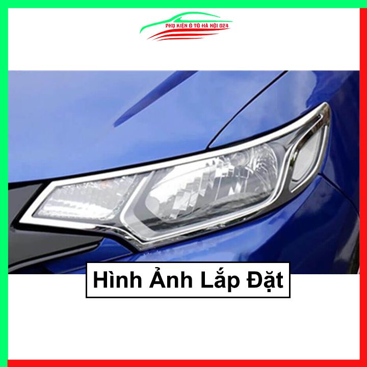Ốp viền đèn pha hậu mạ crom Honda Jazz chống trầy trang trí bảo vệ xe