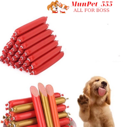 Xúc xích cho chó mèo hỗn hợp các vị cá và gà gói 500gr /1 gói 30 cái