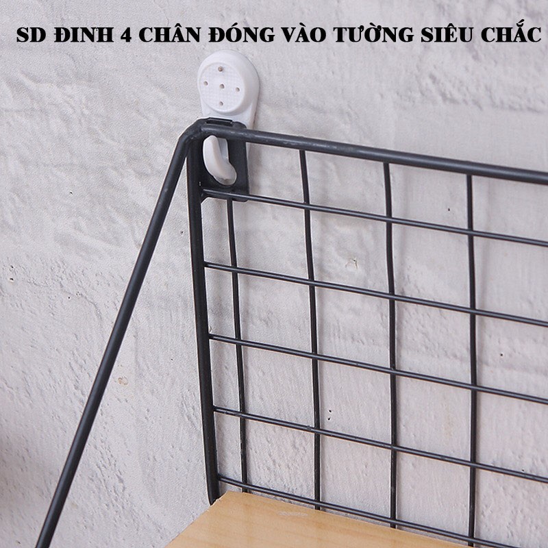 Kệ trang trí treo tường decor sắt đa năng đựng đồ gia vị nhà bếp tặng kèm 2 chốt 4 chân đồ gia dụng Tachi Store