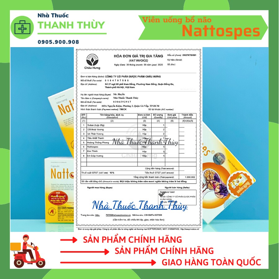 🅳🅰🆃🅴 𝟭𝟭/𝟮𝟬𝟮𝟯 NATTOSPES [Hộp 30 Viên] Hỗ Trợ Phòng Ngừa Tai Biến, Tăng Tuần Hoàn Và Lưu Thông Máu, Ổn Định Huyết Áp