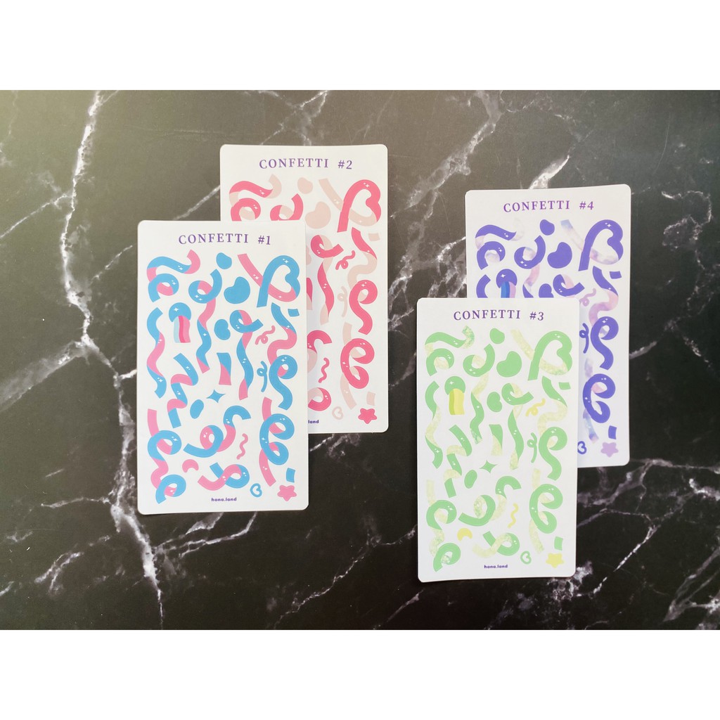[Confetti #1] Sticker decal trang trí confetti hoa giấy #01 _ #hana.land