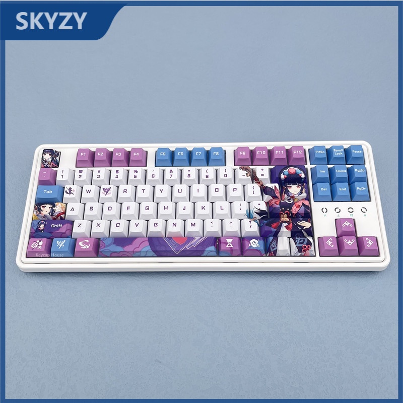 128 phím Yun Jin Keycap Cherry Profile Genshin Impact Theme Anime PBT Dye Sub Bàn phím cơ học Keycap