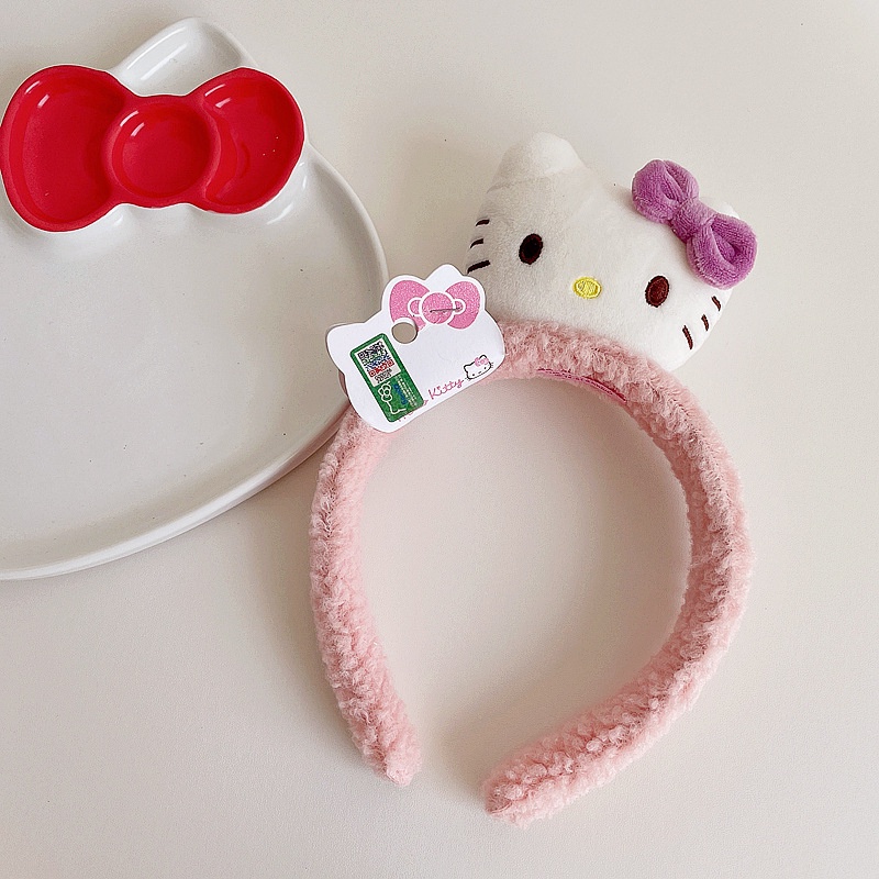 Kẹp Tóc hello kitty Bằng Lông Nhung Dễ Thương Xinh Xắn Cho Bé Gái