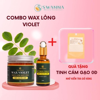 Wax Lông Mỡ Trăn VIOLET Combo Sáp Was Tận Gốc Giúp Triệt Lông Vùng Nách Bikini Vùng Kín Tẩy Sạch Lông Chân Tay Ria Mép