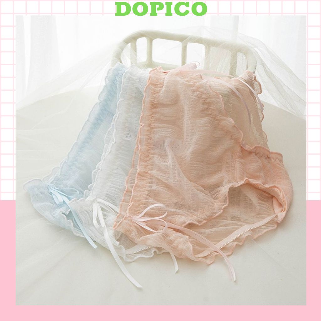 Quần lót nữ ren tôn dáng đính nơ 2 bên sexy điệu đà gợi cảm DOPICO L4683