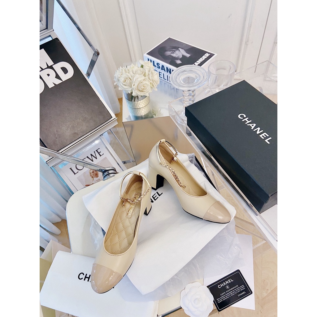 Giày cao gót nữ da thật thời trang cao cấp 𝘾𝙝𝙖𝙣𝙚𝙡 𝘾𝙝𝙖𝙣n𝙚𝙡 CN phong cách thời thượng, đẳng cấp