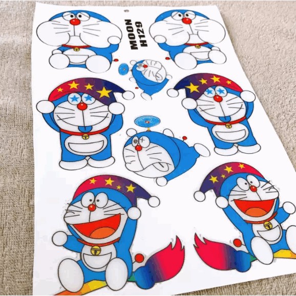 [GIÁ GỐC] NGUYÊN BỘ TEM DÁN XE MÁY DÁN TRANG TRÍ NHÀ CỬA HOẶC DỤNG CỤ CHO BÉ DORAEMON DOREMON CHỔI PHÙ THỦY MẪU H129