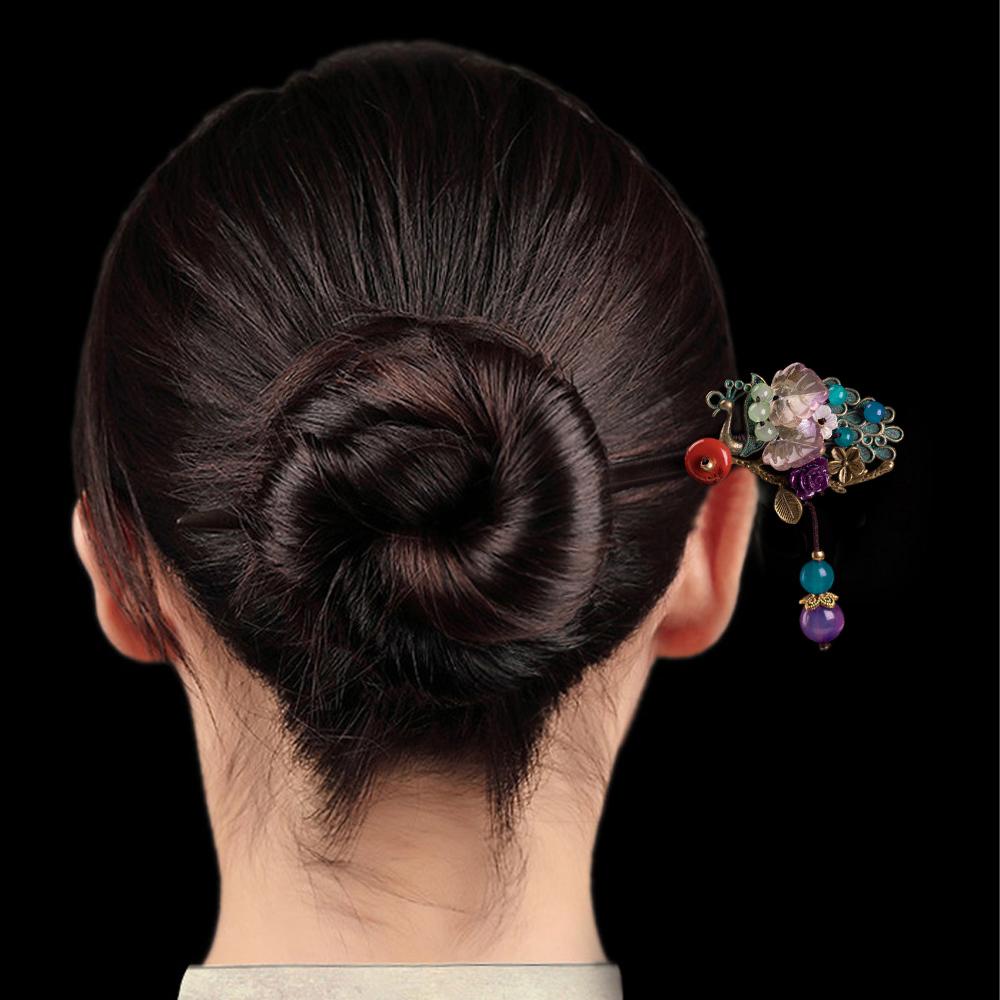 Trâm Cài Tóc Đính Hạt Tua Rua Phong Cách Vintage Cho Nữ