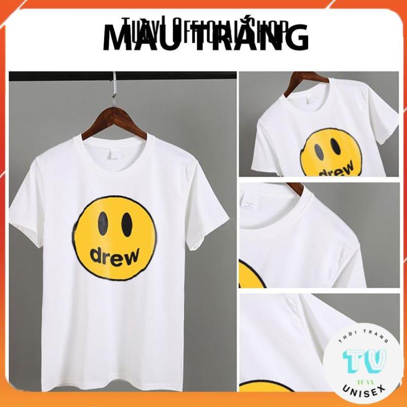 Áo phông nam nữ TUVY Áo thun Drew mặt cười unisex form rộng oversize cotton mát