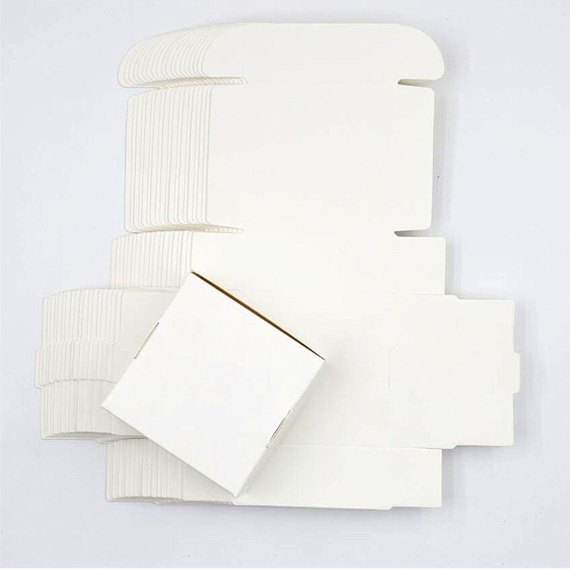 100Pcs Paper Nice Kraft Packaging Box Small Size-White