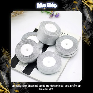 Ruy băng nhũ 0.7cm, 1cm, 1.5cm, 2cm (Vàng - Bạc) - Cuộn 25 Yards (22m) trang trí Giáng sinh, buộc quà