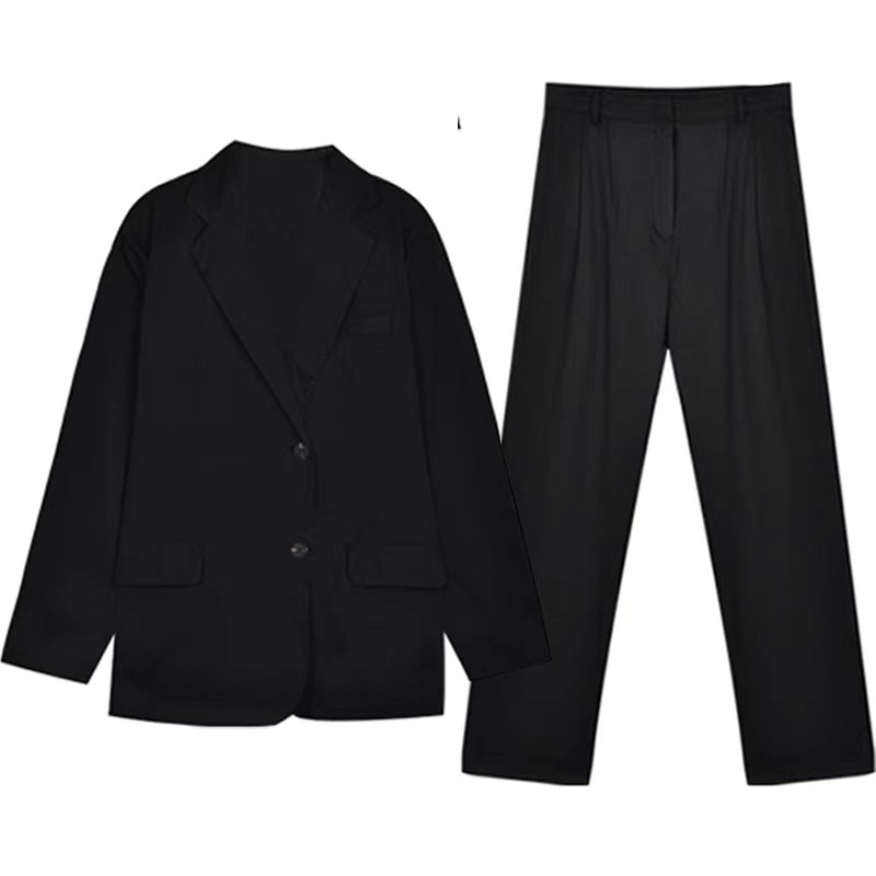 A10 Blazer Form Rộng Dài Tay Đen Thời Trang Basic | BigBuy360 - bigbuy360.vn