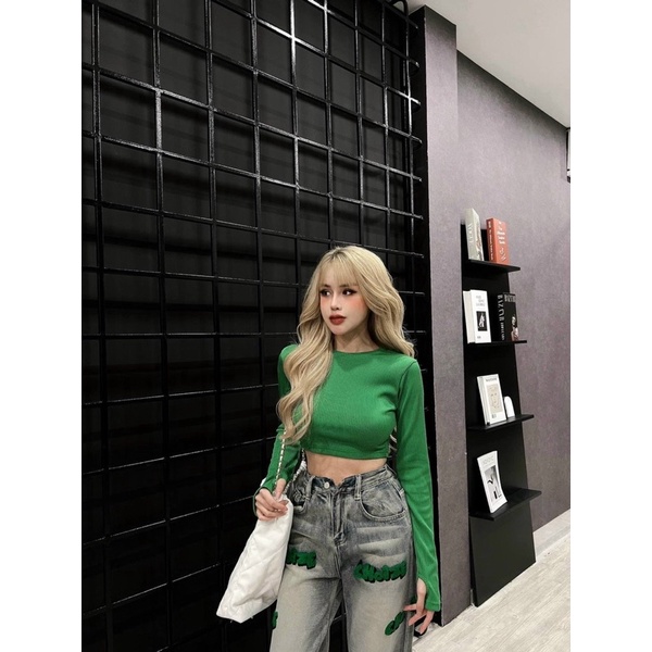 ÁO THUN TĂM TAY DÀI XỎ NGÓN DÁNG CROPTOP NĂNG ĐỘNG MS11289 (G2-4)