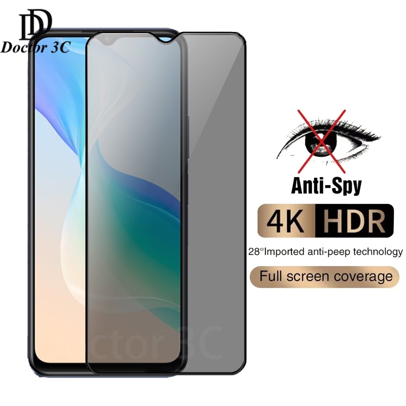 cường lực chống nhìn trộm dán màn hình chống nhìn trộm Cho VIVO Y36 Y02 Y02s Y22 Y22s Y16 Y35 Y77 Y01 Y55 Y73 Y33T Y21T Y76 T1 Pro T1x 4G Y30 5G 2022