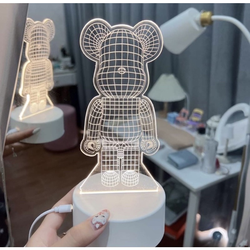 Đèn led 3D hình gấu chụp ảnh trang trí nail