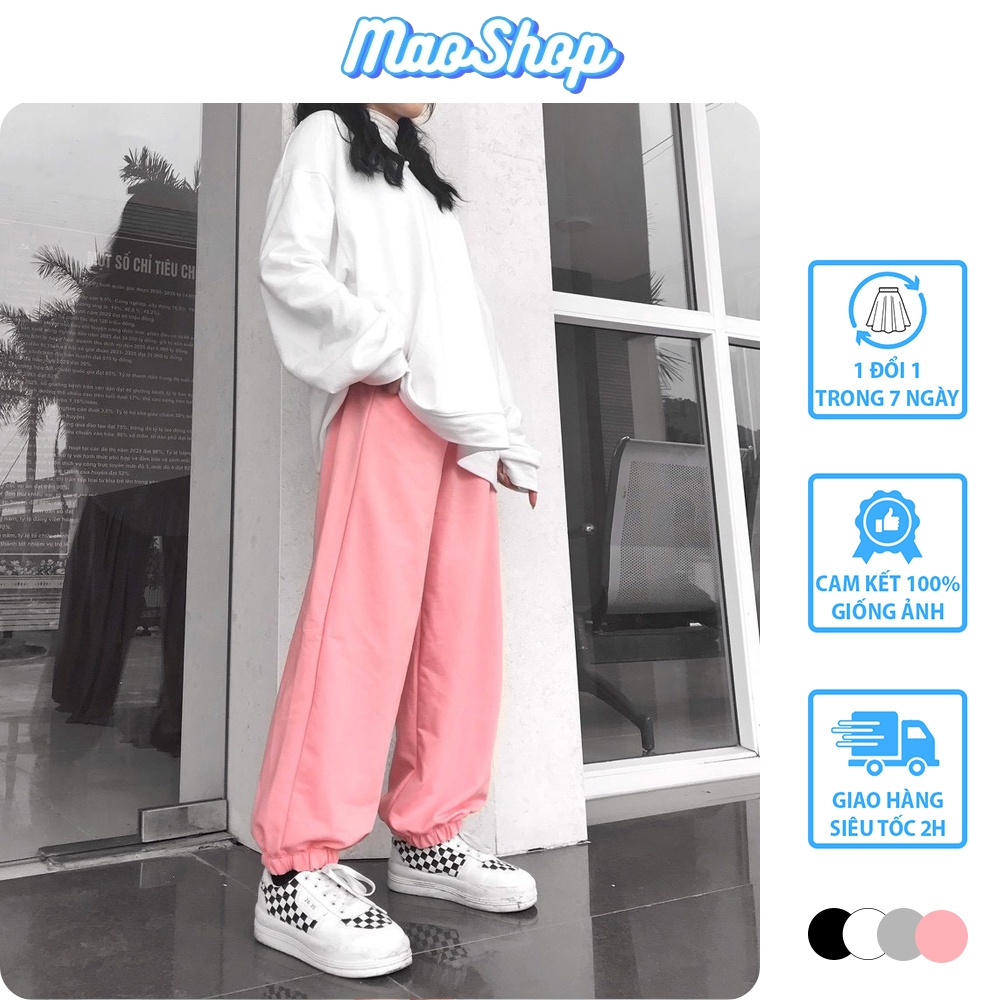 Quần Jogger nữ ống rộng cao cấp, Quần nỉ jogger nữ form rộng ống boom ulzzang Q05 - Maoshop