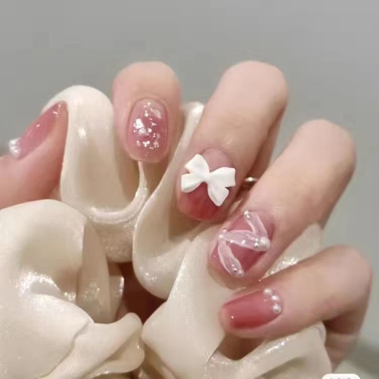 Manicure Wear Nail Nail Sticker Nail Tip Patch Removable Wearable Nail Stickers Fake Nail Patch Nail Sticker Pieces Finished Short