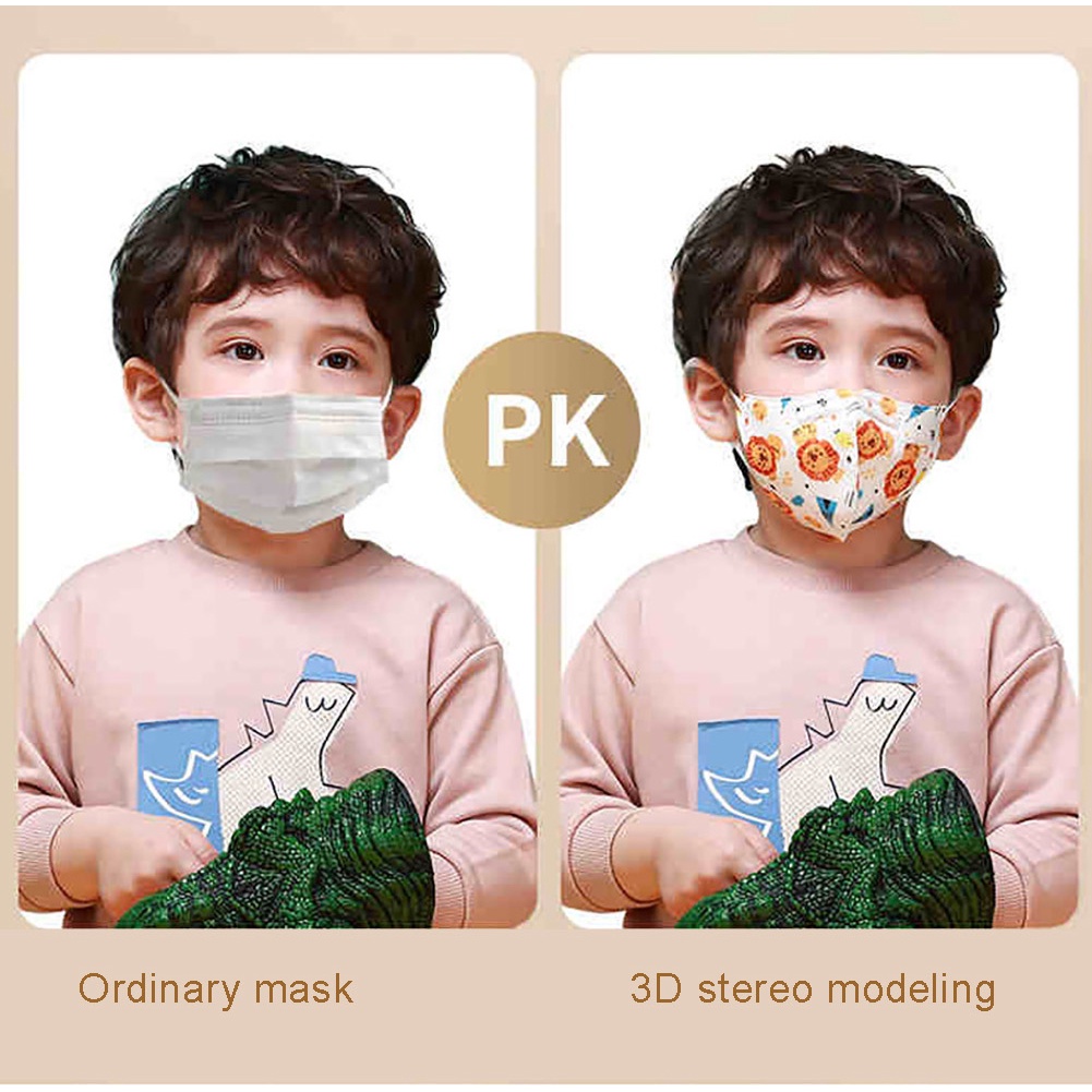 Set 10 Khẩu Trang 5 Lớp Chống Bụi KN95 Thoáng Khí Bảo Vệ Ba Chiều Dành Cho Trẻ Em 3-12 Tuổi