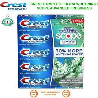 Kem đánh răng Crest Complete whitening scope