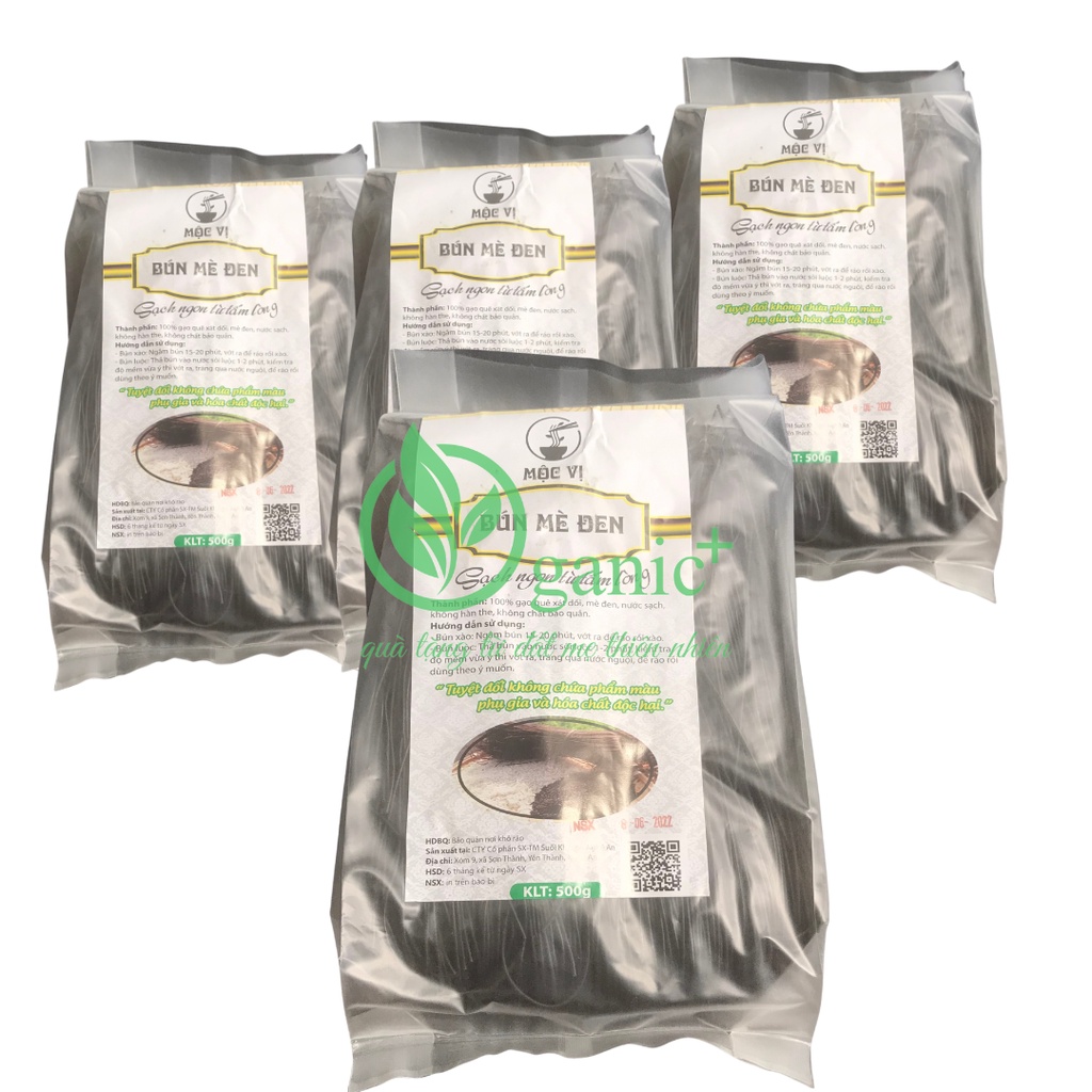 Bún mè đen Mộc Vị, bún từ mè đen, bún cho bé ăn dặm, bún thực dưỡng (bịch 500gram)