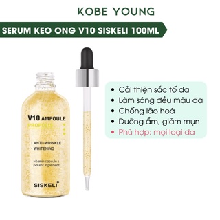 Tinh Chất Serum Keo Ong Dịu Da Dưỡng Ẩm Trắng Sáng V10 Siskeli Propolis Ampoule 100ml - KOBE YOUNG