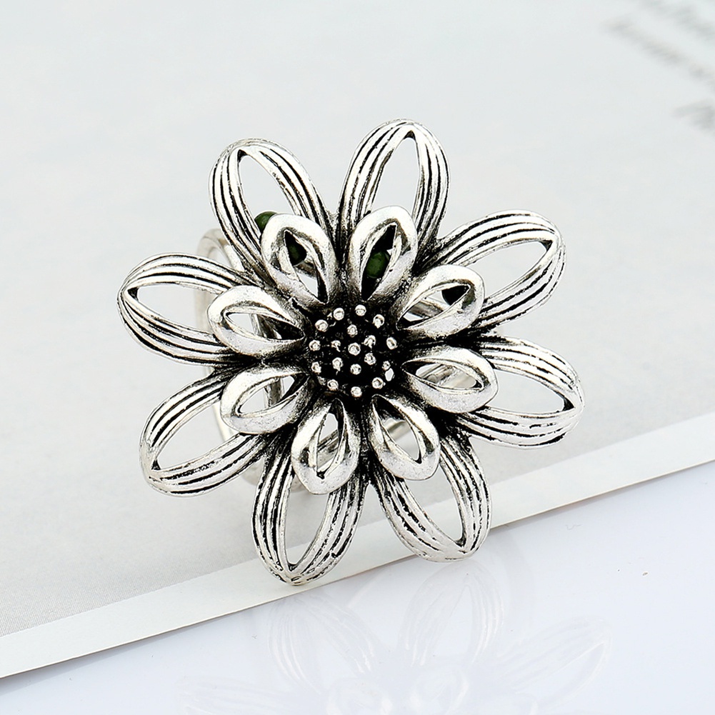 Ghim Cài Khăn Choàng 3 Vòng Hình Hoa Cổ Điển Cho Nữ