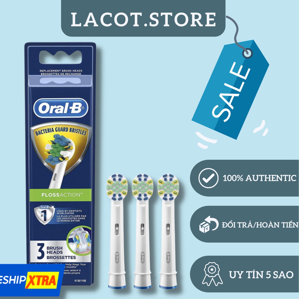 Vỉ 3 Đầu Bàn Chải Điện ORAL-B _ cho tất cả các dòng bàn chải điện Oral-B