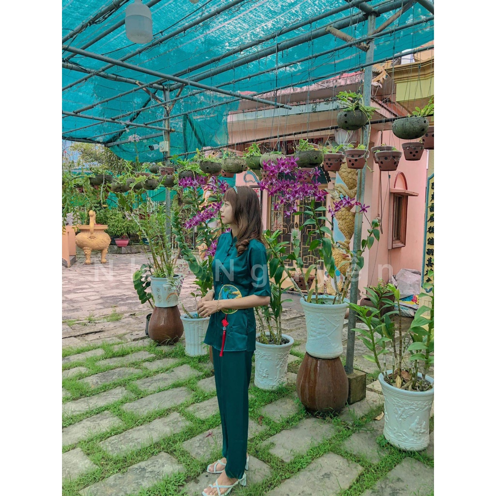 Bộ Lễ Đi Chùa Đính Dây May Mắn Tài Lộc MÀU XANH