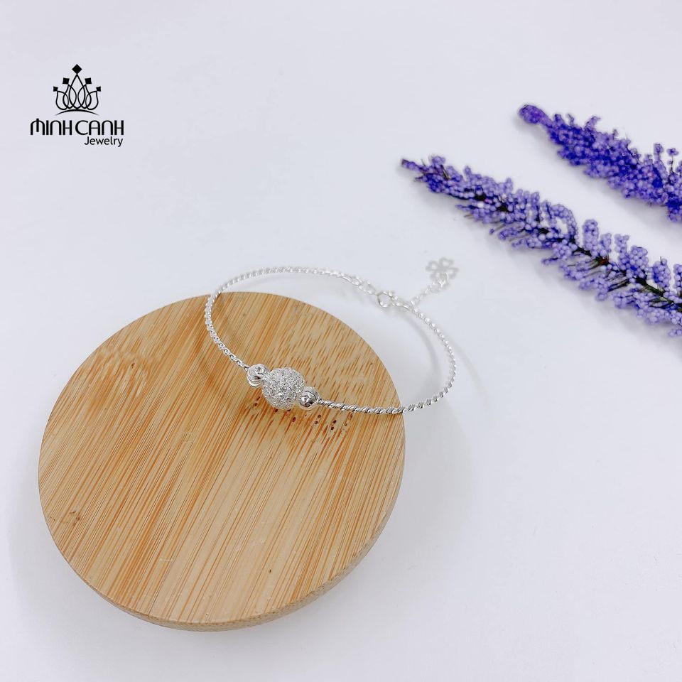 Vòng Tay Bạc Nữ Dạng Xoắn Mix Quả Cầu Đính Đá - Minh Canh Jewelry