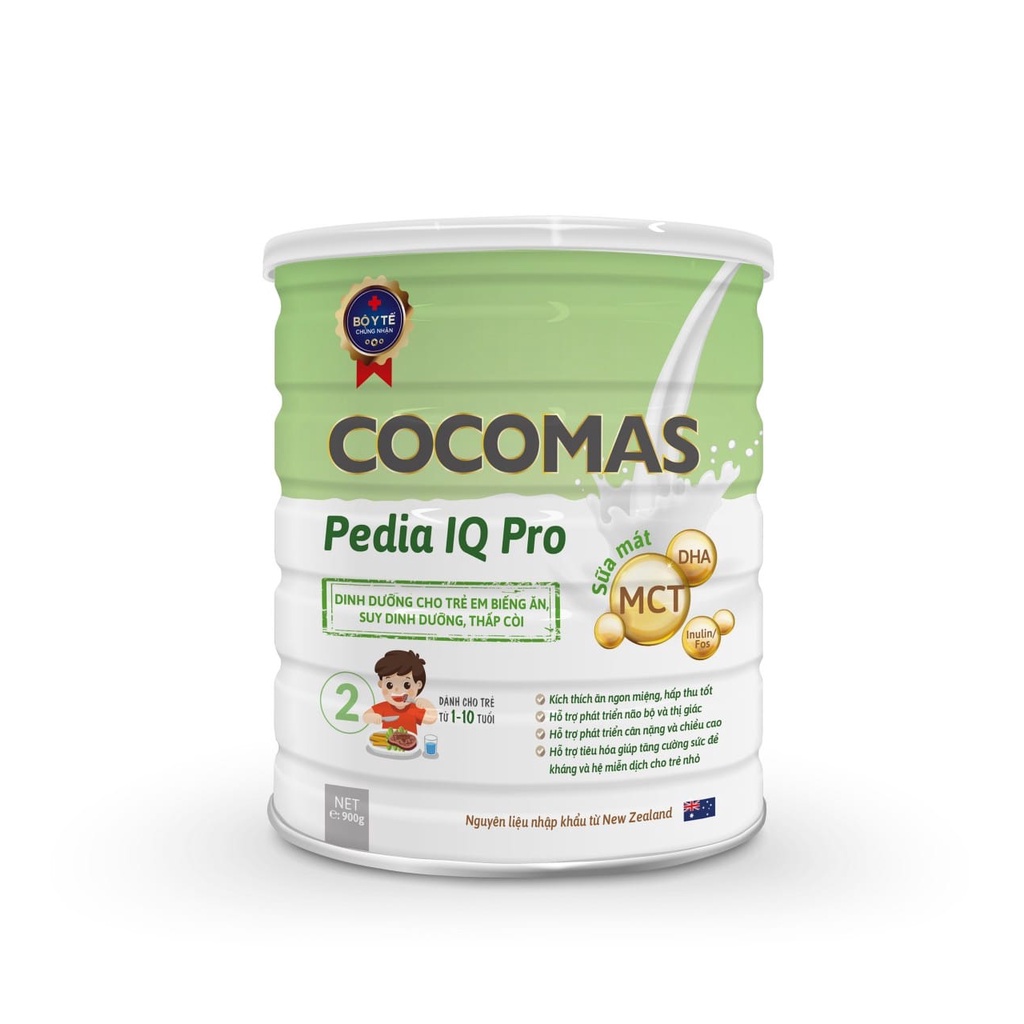 Sữa Cocomas Pedia IQ Pro- Dinh dưỡng cho trẻ biếng ăn, suy dinh dưỡng, thấp còi 900gr