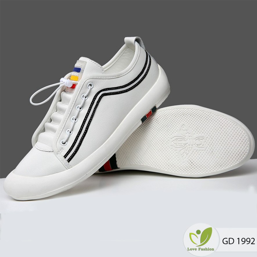 Giày Nam Màu Trắng Buộc Dây , Sneaker Nam Size Từ 38 Đến 44 GD1992