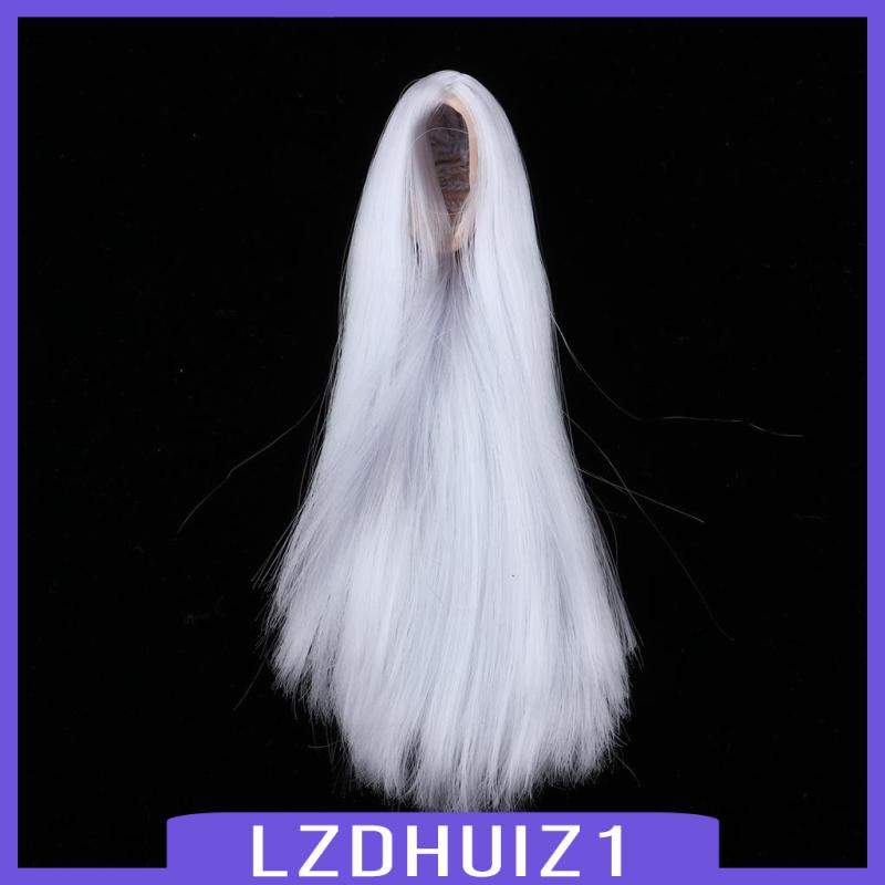 Tóc Giả Thẳng Dài 15cm Màu Xám Cho Búp Bê BJD 1 / 6