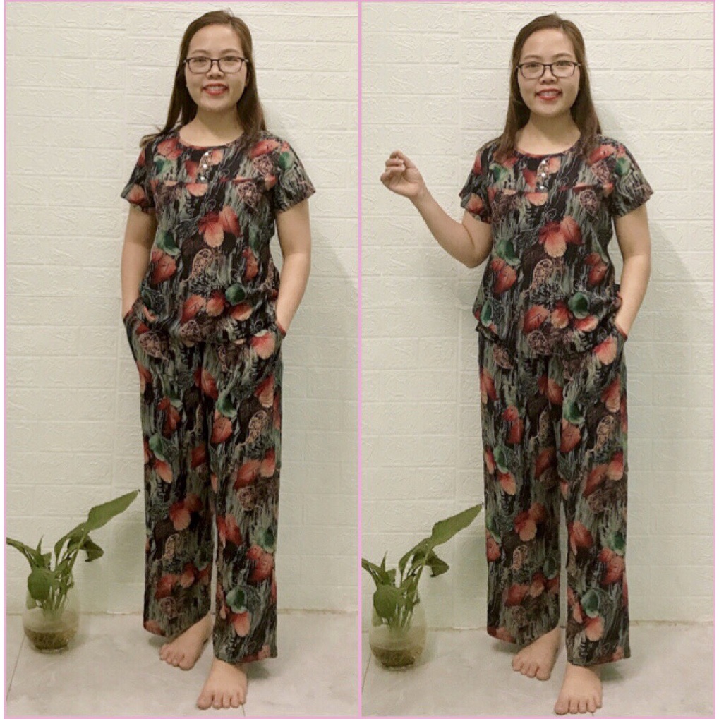 BỘ LANH ANH THƯ QUẦN DÀI TAY CỘC TRUNG NIÊN, BỘ MẶC NHÀ CHO MẸ CHO BÀ