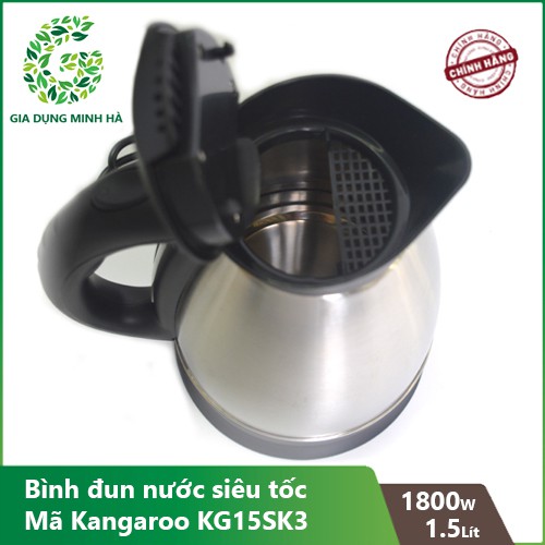 Bình đun siêu tốc Kangaroo 1.5L KG15SK3 bảo hành chính hãng