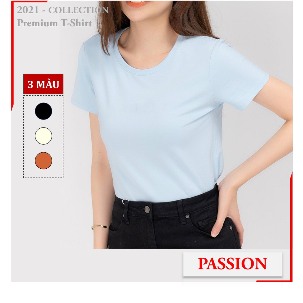 Áo Thun Nữ Dáng Ôm, Áo Phông Nữ Tay Ngắn Cổ Tròn, Cộc Tay Body - Vải Cotton Cao Cấp, Mềm, Mát, Dày dặn, Không xù lông