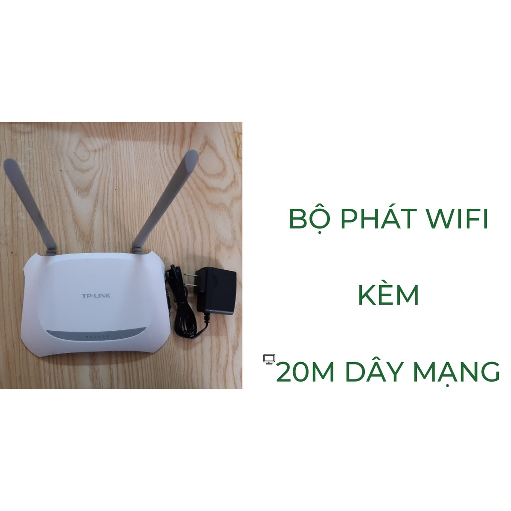 bộ phát wifi tplink 842 và 20m dây mạng bấm sẵn 2 đầu