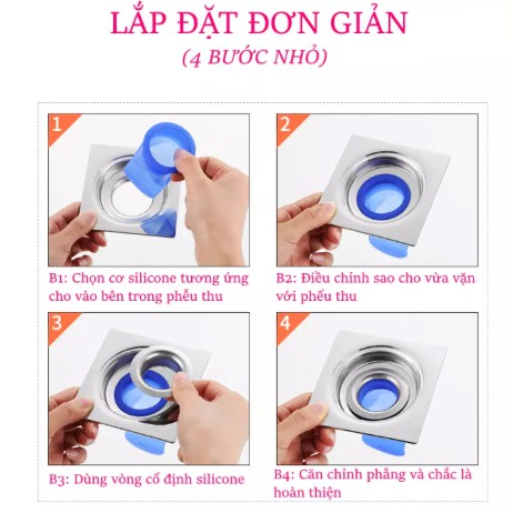 Nút bịt nắp cống silicon  CHỐNG MÙI HÔI  Bộ dụng cụ chặn mùi hôi cống, ngăn côn trùng cao cấp, nhỏ gọn, tiện lợi.