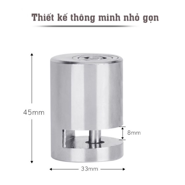 Khóa phanh đĩa xe máy hình trụ chống trộm, thép nguyên khối an toàn thông minh