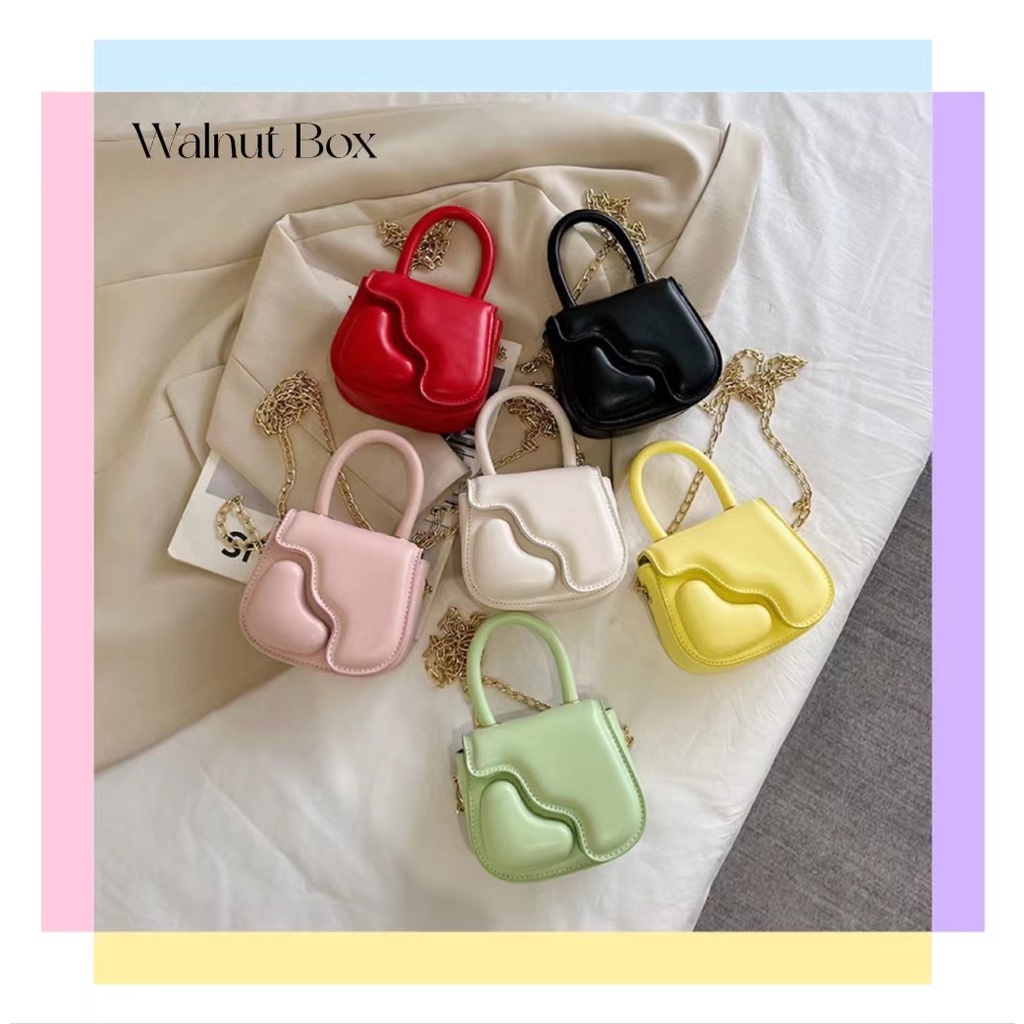 Túi Xách Tay Phong Cách Mới Hình Trái Tim Thiết Kế Kết Cấu Dây Xích Cho Mẹ Và Con Gái