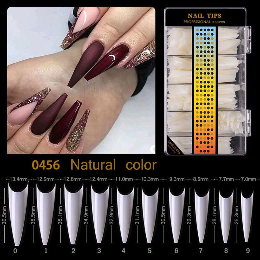 Hộp 500 Móng Tay Giả Toàn Diện / Một Nửa Bằng Acrylic DIY