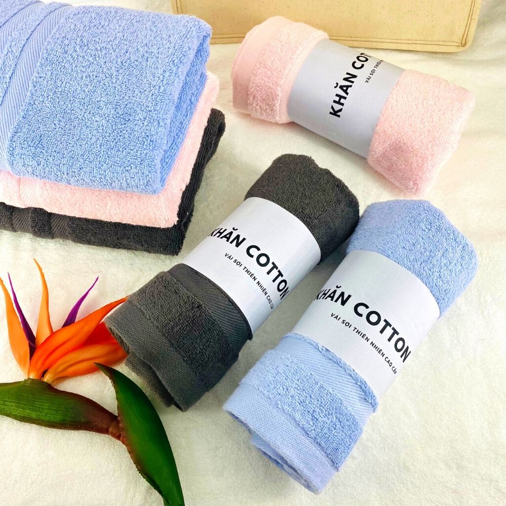 Khăn Mặt Cotton Cao Cấp Border Sọc Chéo Thiện Phú 40*80*170g, Khăn Lau Mặt M371 Chất Bông Sợi Tự Nhiên Thấm Nước Tốt