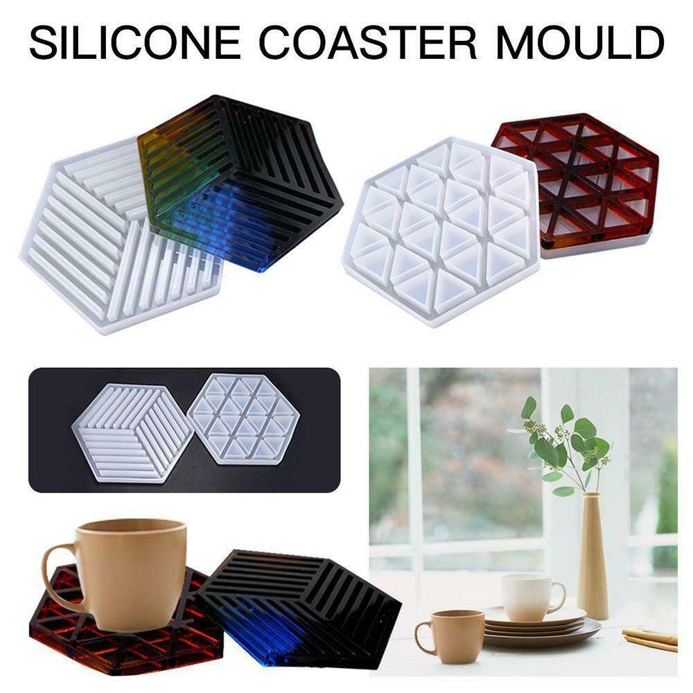 WTTLE Khuôn Nhựa Hình Tam Giác Họa Tiết Kẻ Sọc / Hình Lục Giác Độc Đáo DIY