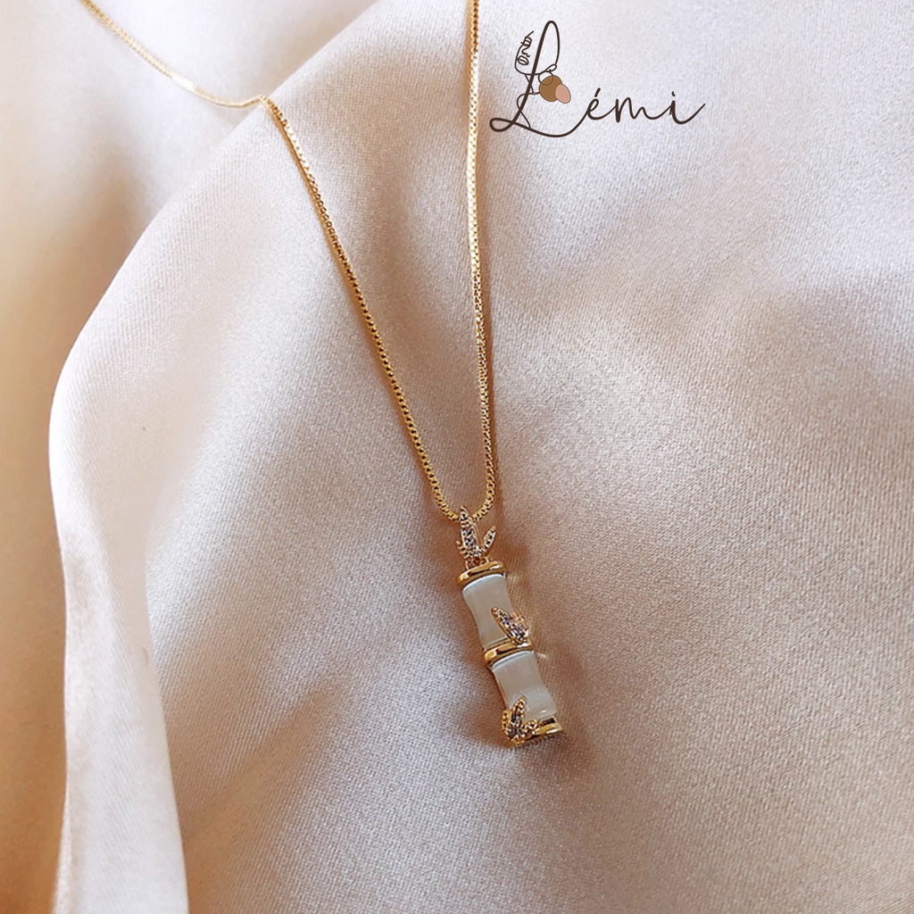 Dây chuyền nữ thép titan mặt hình đốt tre không rỉ độc đáo sang trọng, Lémi accessories