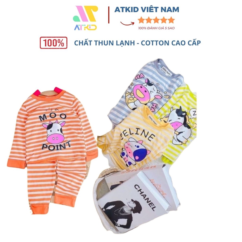 Bộ Thu Đông Dài Tay Cho Bé, Bộ Minky Mom Dài Tay Cho Bé Trai Bé Gái Họa Tiết Sọc Đáng Yêu chất liệu cao cấp mềm mịn