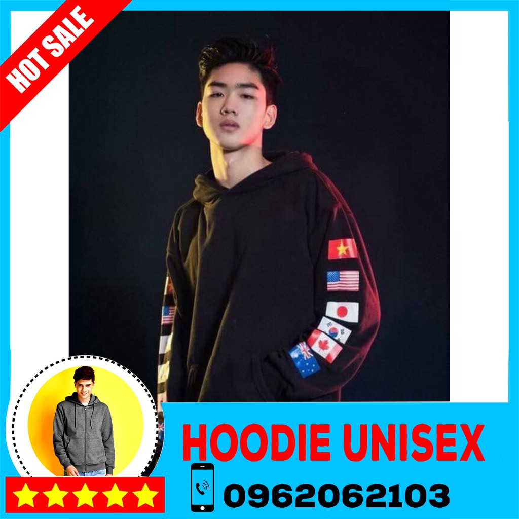 (HOOIDE) Mẫu ÁO Hoodie Nỉ Ngoại LÁ CỜ (Thời Trang Unisex) | BigBuy360 - bigbuy360.vn